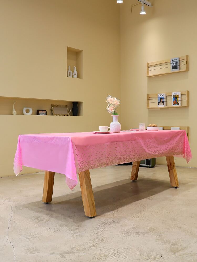 Hot Stamping Dot Pattern Tablecloth - Pink - View 2