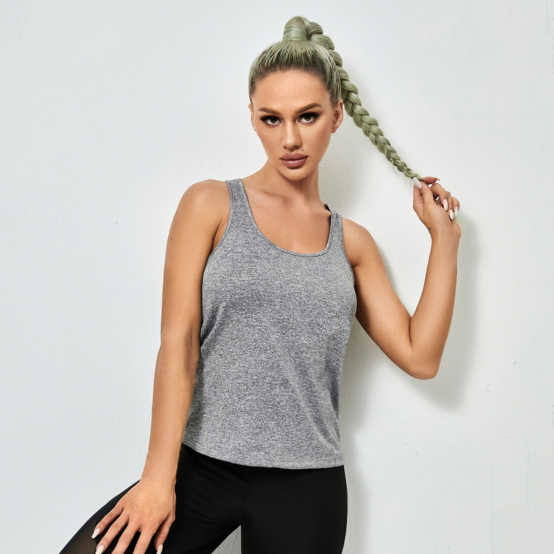 

Breathable Scoop Neck Sports Tank, Light grey