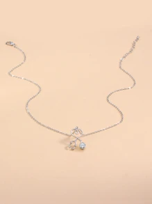 聽筒吊墜項鍊 - 銀色 - 查看 1