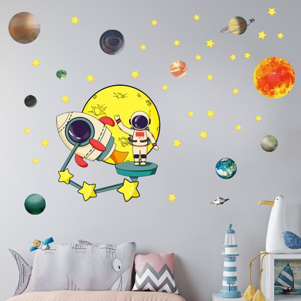 

Kids Astronaut Print Wall Sticker, Multicolor