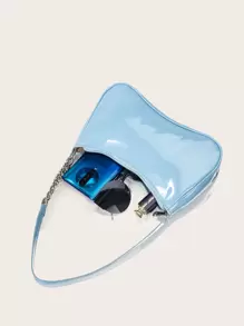 專利法式長棍袋手提袋,適合青少年女孩,女大學生,菜鳥和白領工人,適合辦公室,大學,工作,商務和上下班 - 淺藍色 - 查看 4