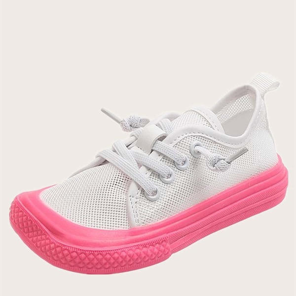 

Toddler Girls Lace-up Front Mesh Sneakers, White