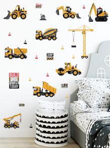 Hình dán tường cho trẻ em in xe kỹ thuật - Nhiều màu - Xem 1