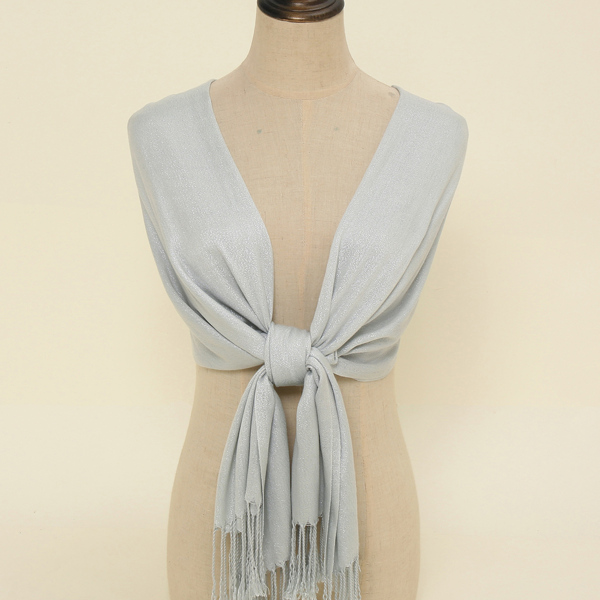 

Braided Tassel Decor Scarf, Silver
