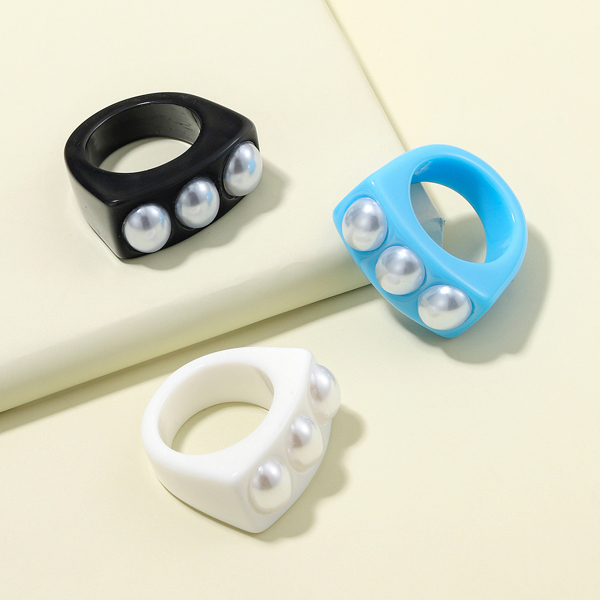 

3pcs Resin Ring, Multicolor