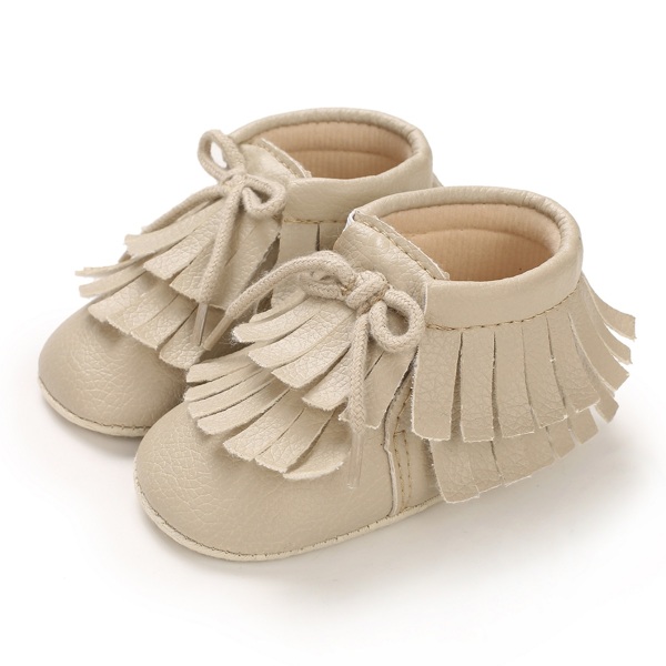

Baby Girl Fringe Decor Flats, Apricot