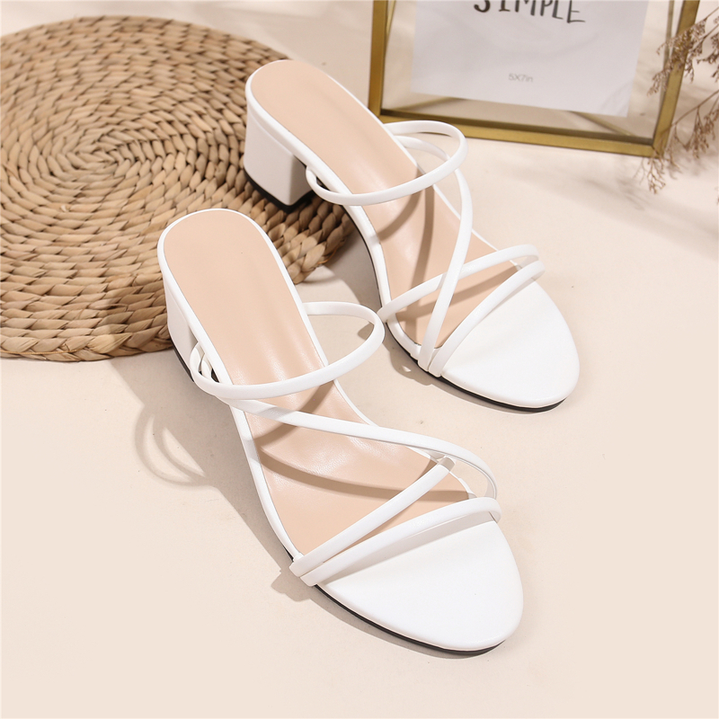 

Minimalist Chunky Sandals Mules, White