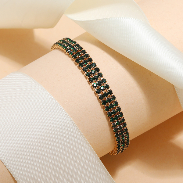 

Rhinestone Decor Bracelet, Green