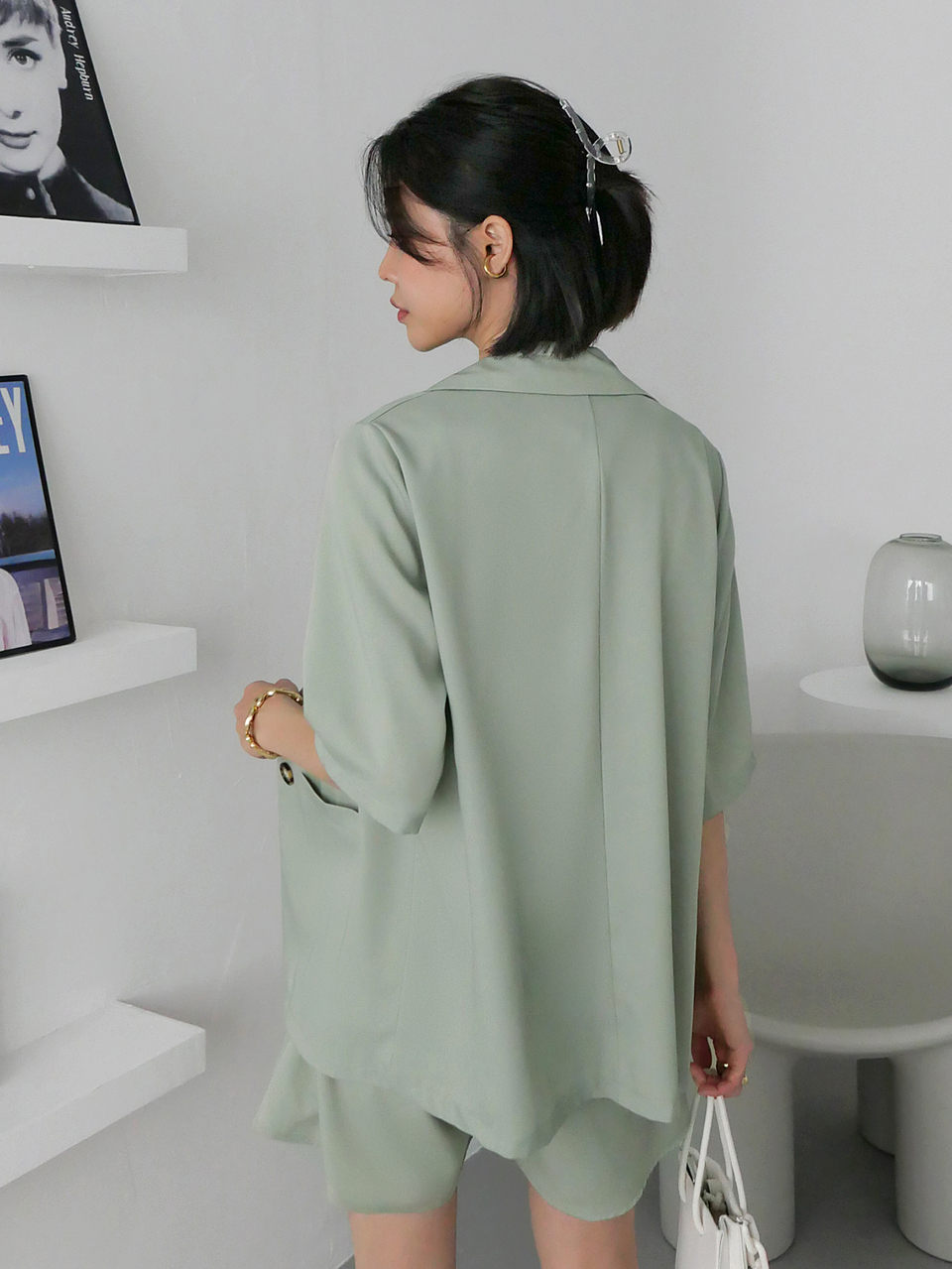Lapel Collar Button Front Blouse With Shorts Without Cami Top Summer,Women Two Pieces Sets Short Sets For Women Lounge Sets For Women
