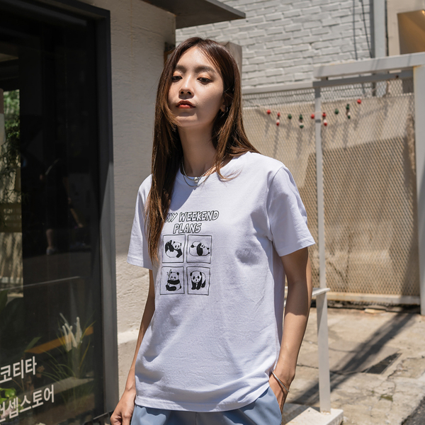 

Letter & Panda Print Tee, White