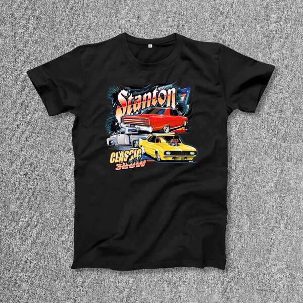 

Men Car And Letter Graphic Tee, Black