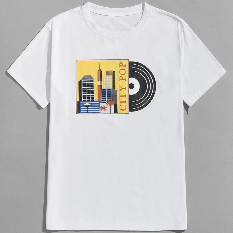 

Guys Letter Record Graphic Tee, White
