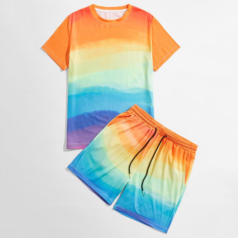 

Guys Colorblock Tee & Shorts, Multicolor