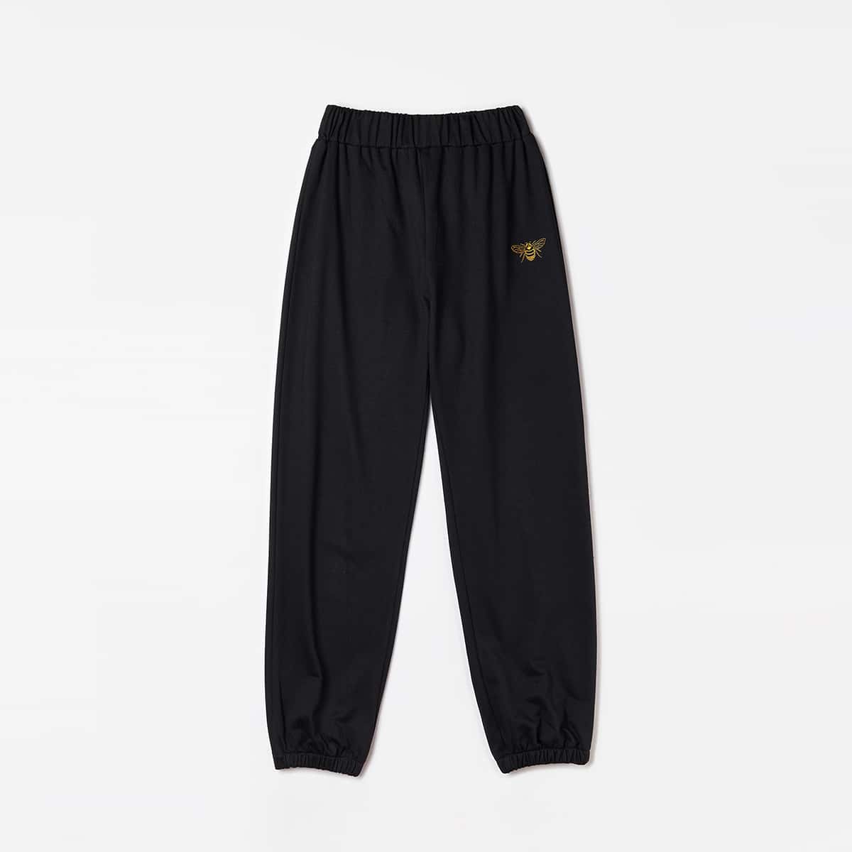 

Bee Graphic Sweatpants, Black