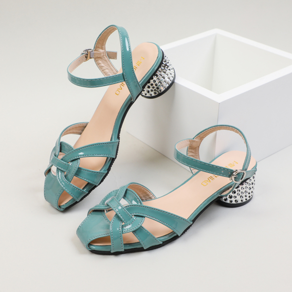 

Minimalist Chunky Strappy Sandals, Cadet blue