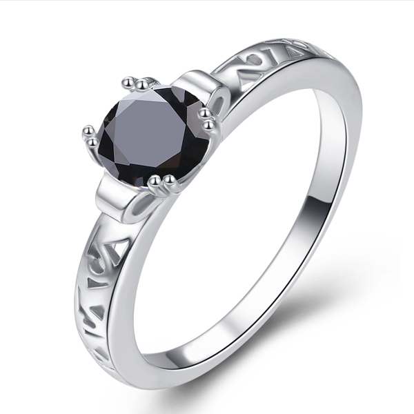 

Zircon Decor Ring, Black