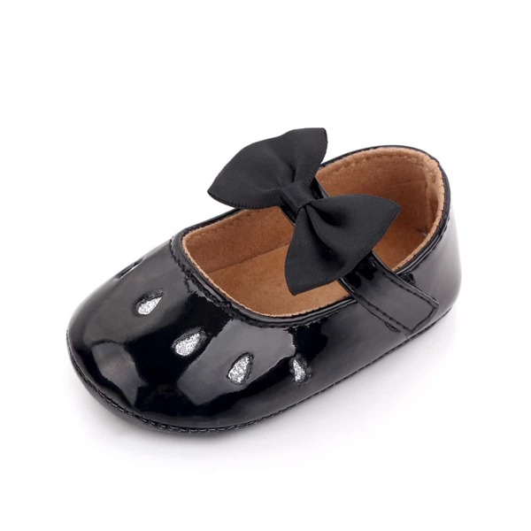 

Baby Girl Bow Decor Flats, Black