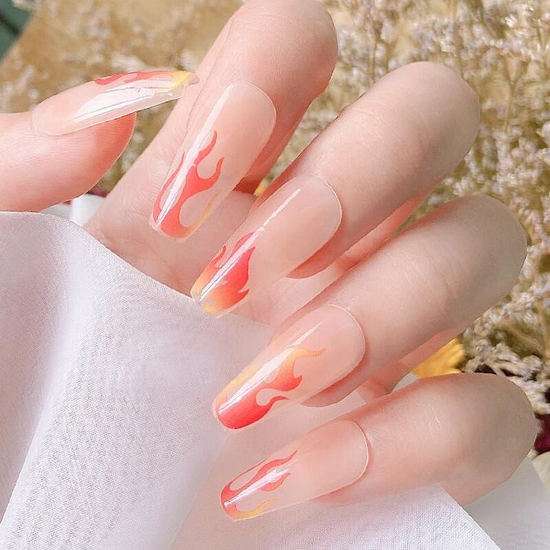 

5sheets Fire Pattern Nail Art Sticker, Multicolor