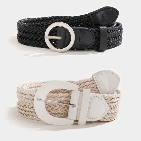 

2pcs Hollow Out Woven Belt, Multicolor