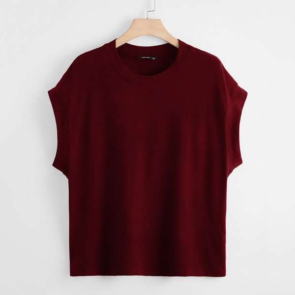 

Plus Batwing Sleeve Solid Tee, Burgundy