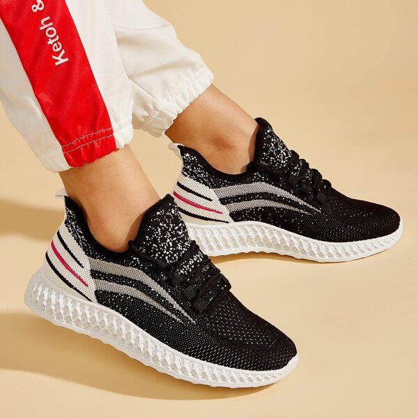 

Lace-up Decor Sneakers, Black