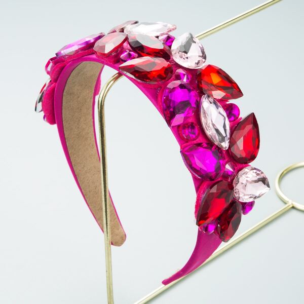 

Gemstone Decor Hair Hoop, Hot pink