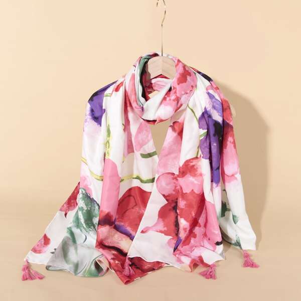

Flower Print Scarf, Multicolor