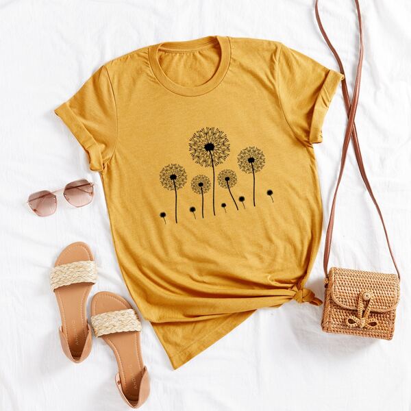 

Plus Dandelion Print Tee, Yellow