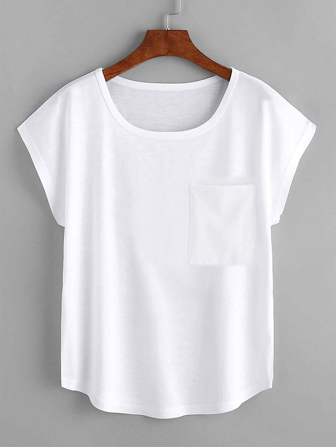 T-shirt unicolore à manches chauve-souris