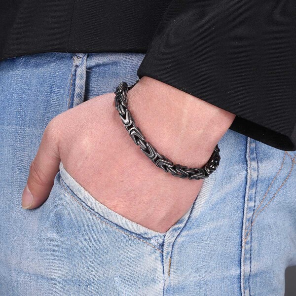 

Men Stainless Steel Bracelet, Silver