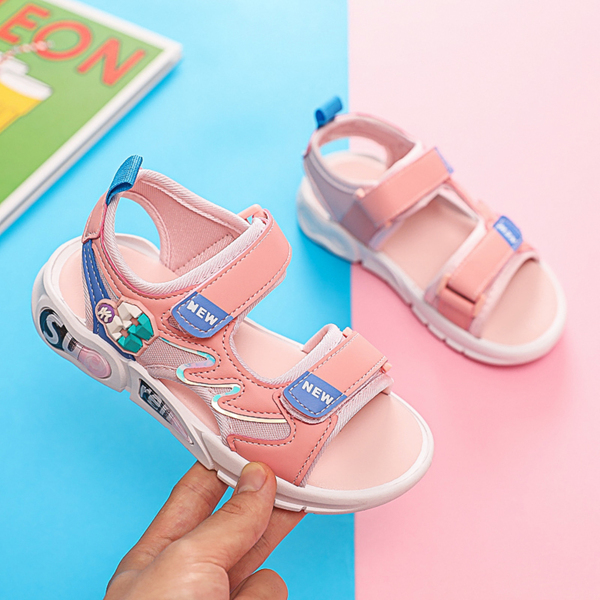 

Girls Velcro Strap Sports Sandals, Pink