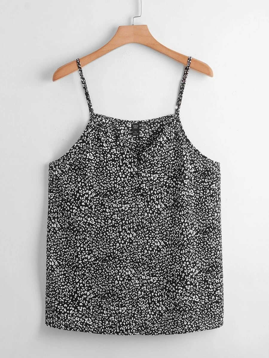 Top De Tirantes Con Estampado Integral - Negro - Ver 1