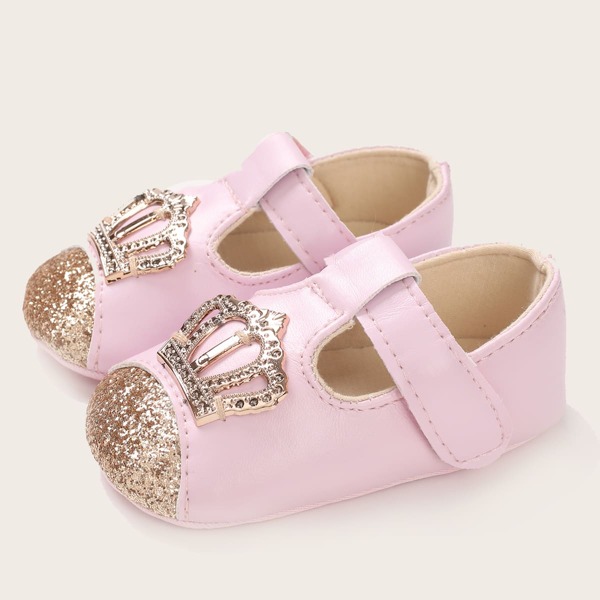 

Baby Girls Rhinestone Decor Mary Janes, Pink