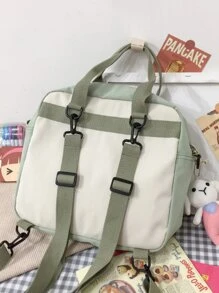 Bolso tote con diseño de dibujos animados para niñas - Verde - Ver 5