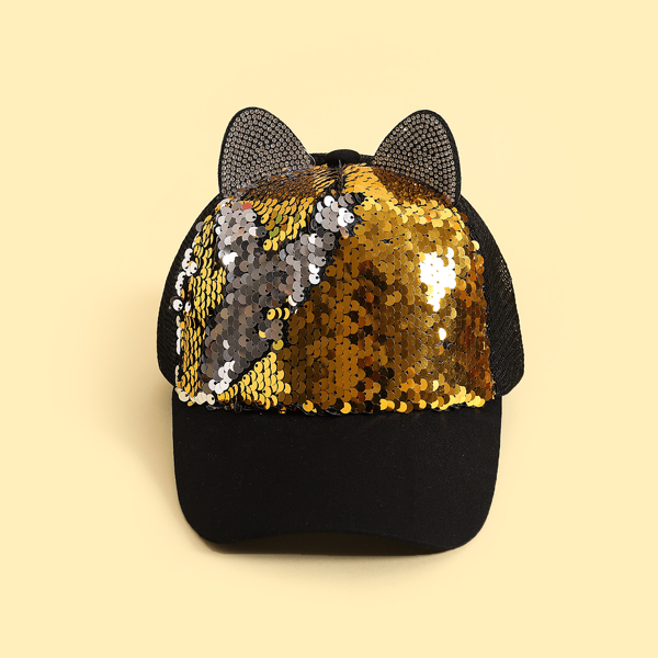 

Toddler Kids Sequin Decor Baseball Cap, Black