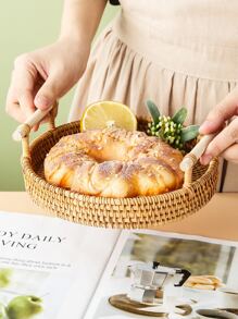 1入組零食托盤帶手柄 - 卡其色 - 查看 2