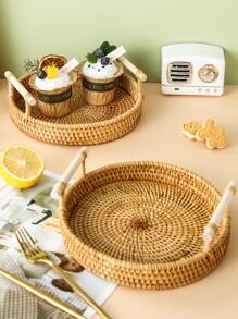 1入組零食托盤帶手柄 - 卡其色 - 查看 4