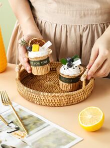 1入組零食托盤帶手柄 - 卡其色 - 查看 5