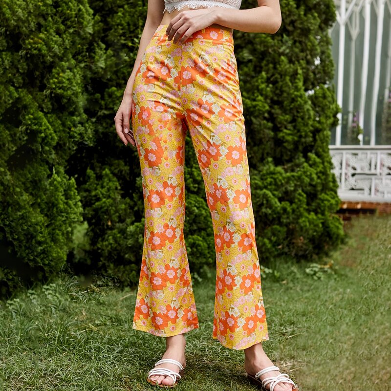 

Floral Print Pants, Multicolor