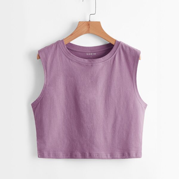 

Solid Crop Tank Top, Purple