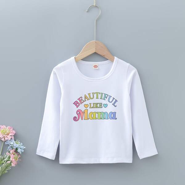 

Toddler Girls Heart And Slogan Graphic Tee, White