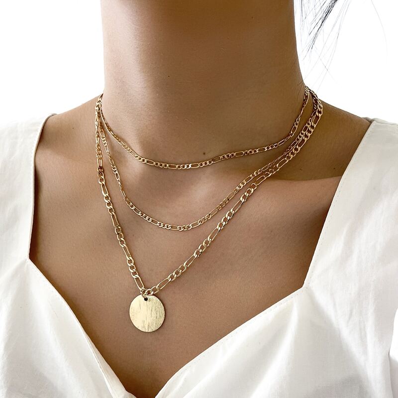 

Geo Charm Layered Necklace, Gold