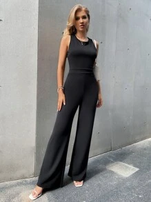 Chiquease Crisscross Zip Back Jumpsuit - Black - View 5
