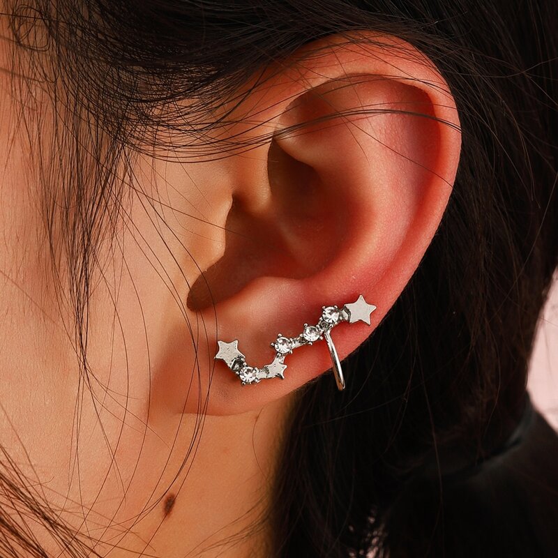 

Rhinestone Star Ear Cuff, White