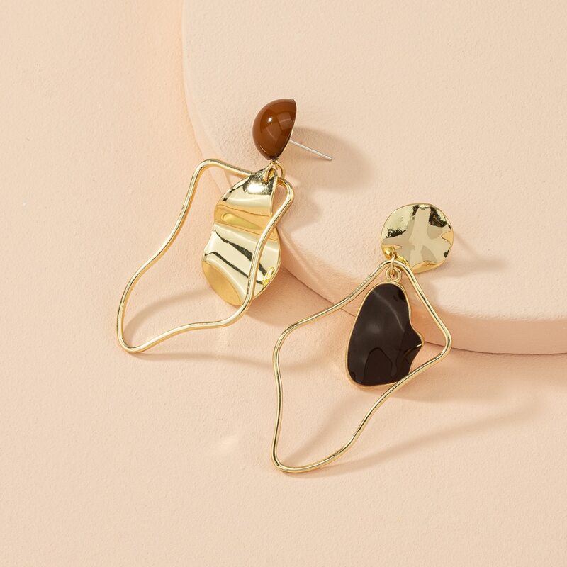 

Geo Drop Earrings, Gold