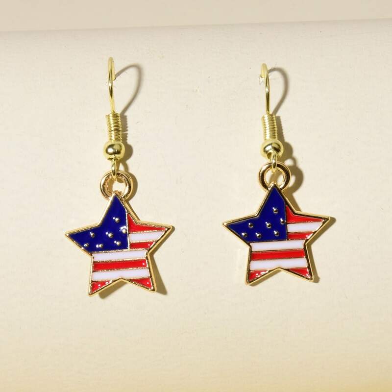 

Star Charm Drop Earrings, Gold
