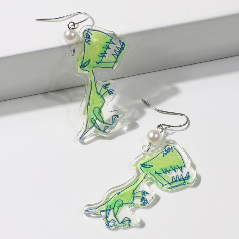 

Dinosaur Drop Earrings, Multicolor