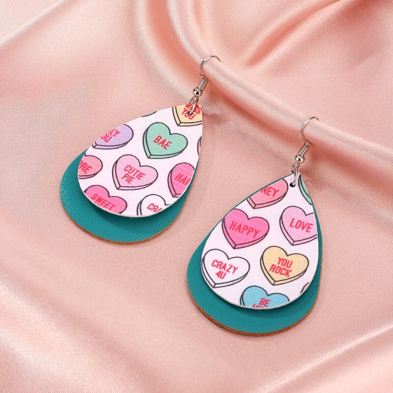 

Letter Graphic Water Drop Earrings, Multicolor