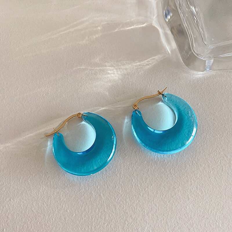 

Clear Hoop Earrings, Blue