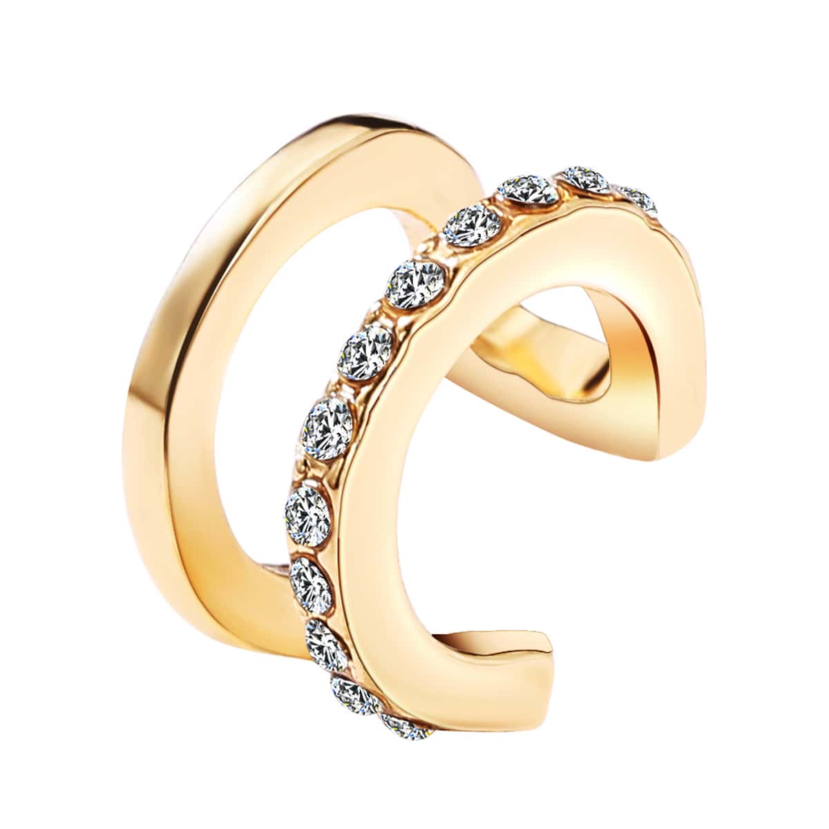

1pc Rhinestone Ear Cuff, Gold